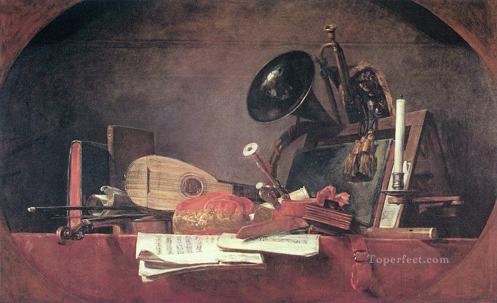 Music still life Jean Baptiste Simeon Chardin Oil Paintings